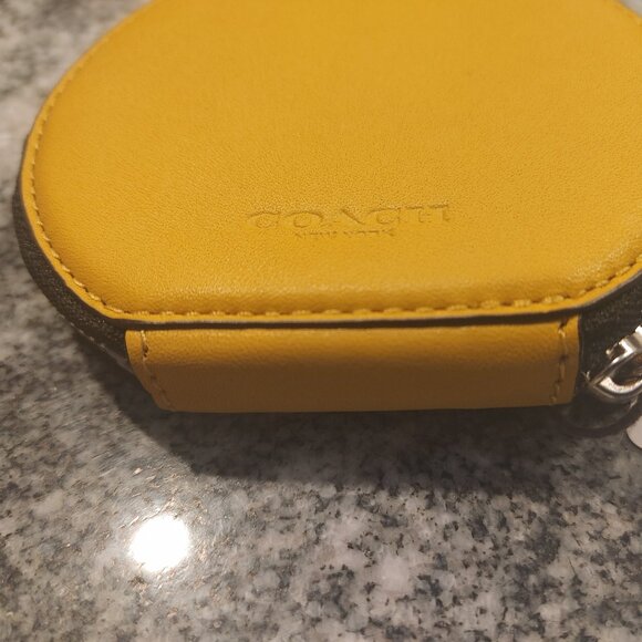 Coach Coin Purse - Emoji Eyes - Yellow Leather - Picture 7 of 15